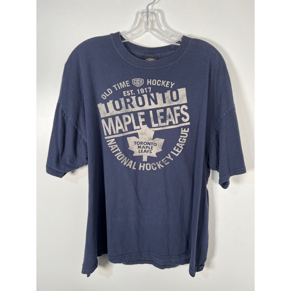 Old Time Hockey Toronto Maple Leafs Blue Distressed Graphic T-Shirt‎ XL Mens XL